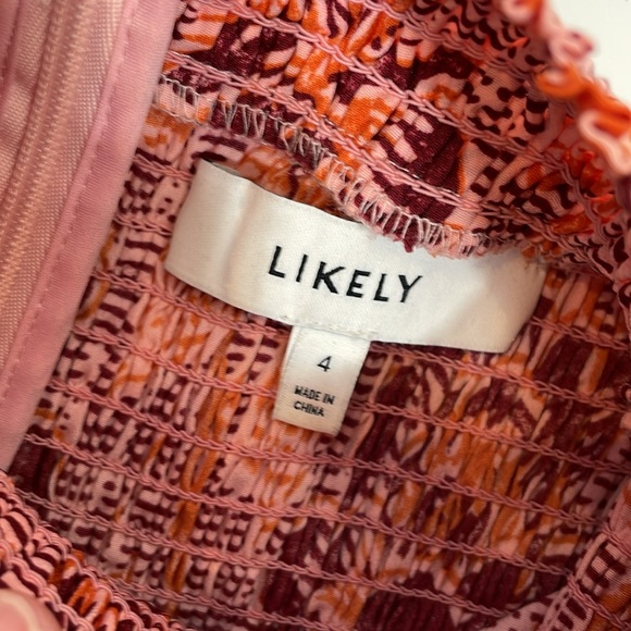 Likely Levine Midi Dress Size 4 High Neck Tie Waist EUC - Picture 8 of 14